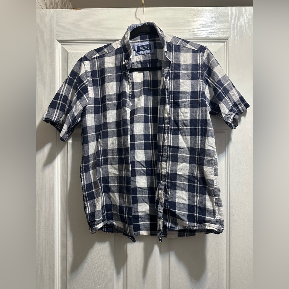 Old Navy Blue and White Casual Button Down Shirt